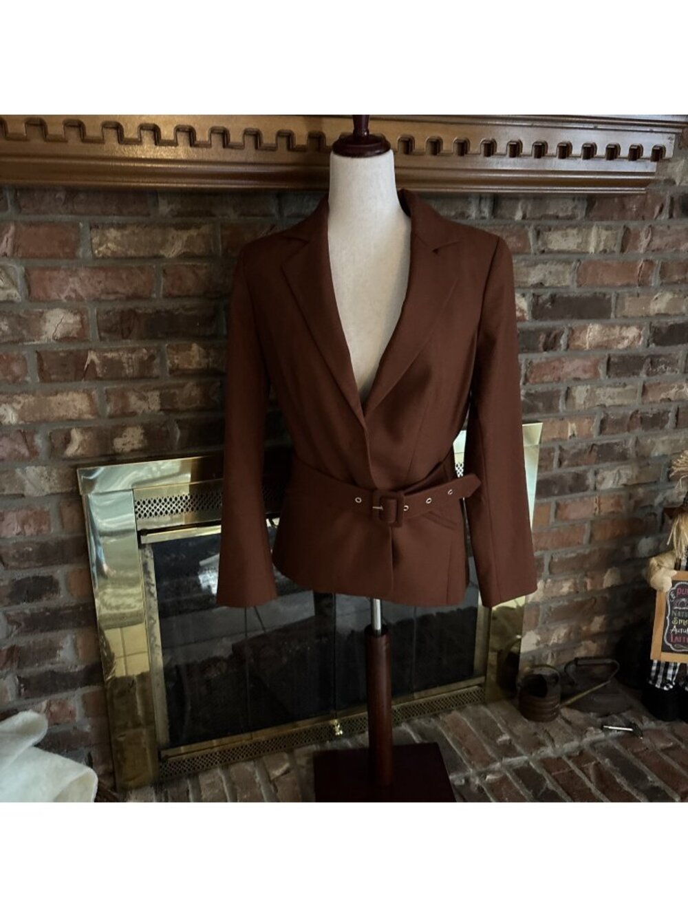 white house black market Brown Jacket Size 6 Belted Blazer